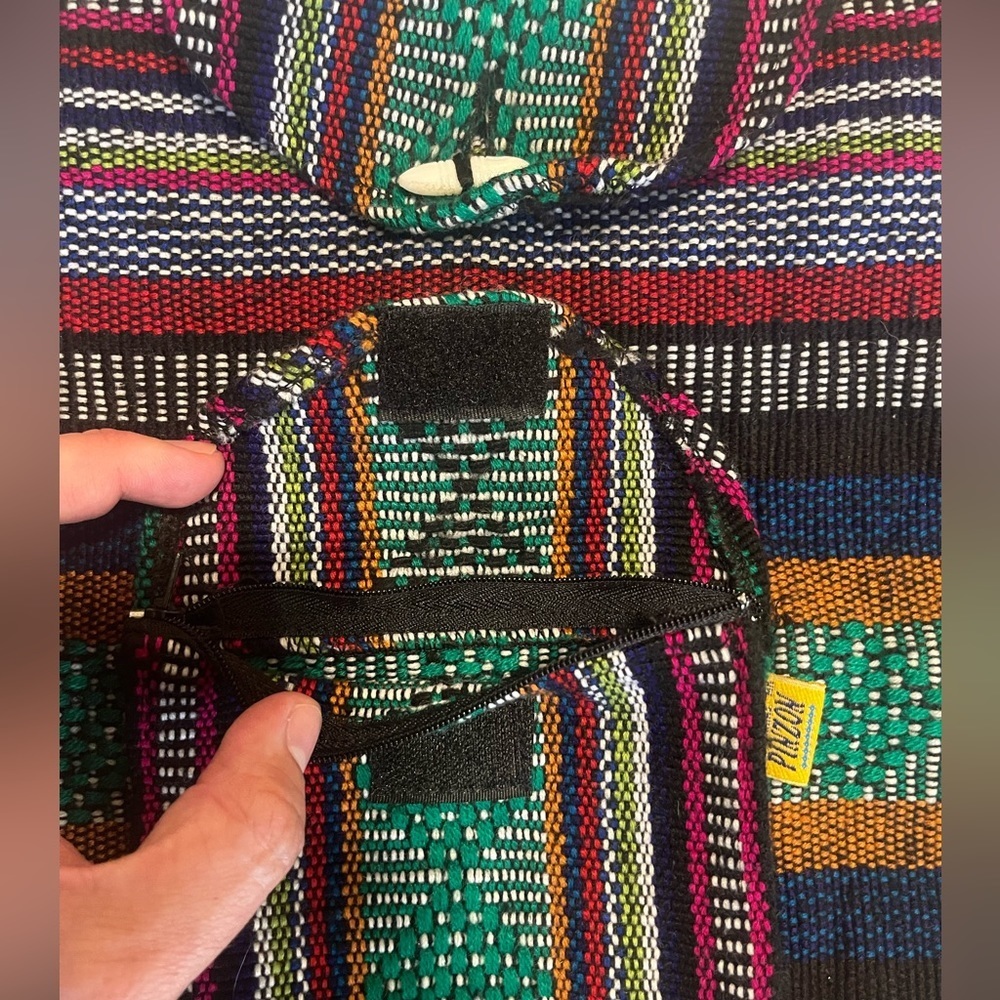Mr Pinzon Backpack Artesanias Aztec Woven Boho Hippie Multicolored - Picture 8 of 11